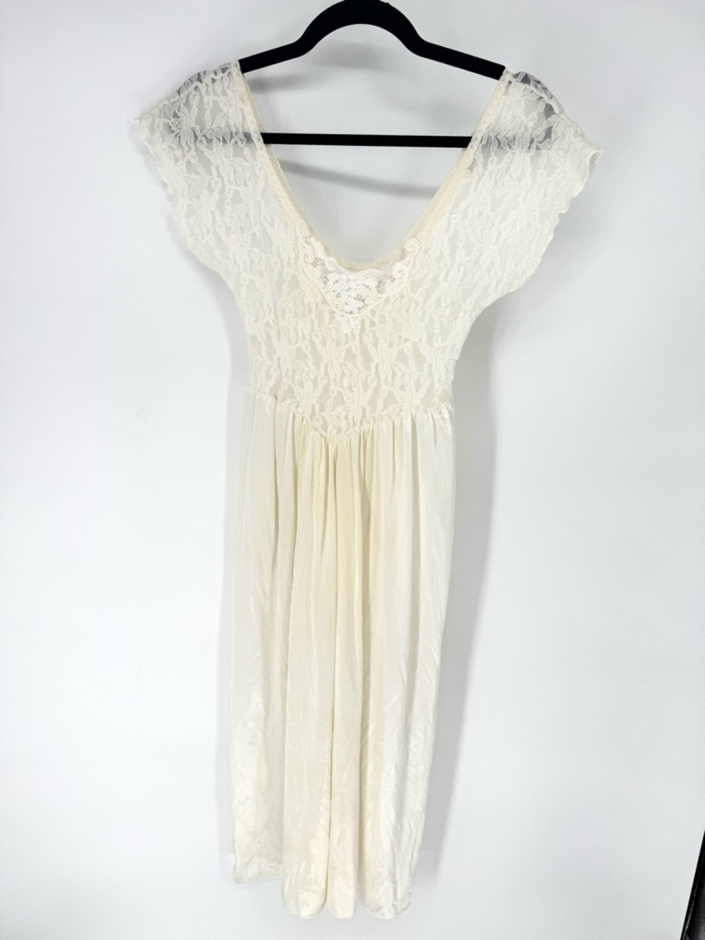 Cinema Exoile cream vintage whimsy fairy festival drop waist slip midi dress